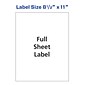 Avery Inkjet Shipping Labels, 8-1/2" x 11", White, 1 Label/Sheet, 20 Sheets/Pack, 20 Labels/Pack (8255)