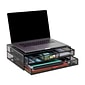 Mind Reader Monitor Stand Laptop Riser with Storage Drawer, Black (2TDMESHY-BLK)