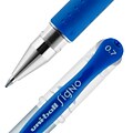 uniball Gel Grip Gel Pens, Medium Point, 0.7mm, Blue Ink, 12/Pack (65451)