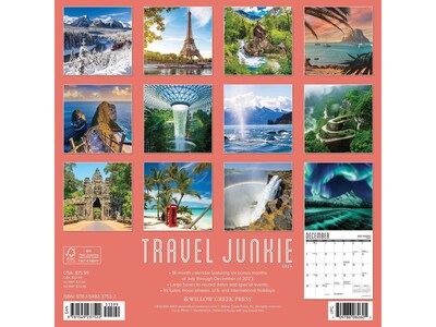 2024 Willow Creek Travel Junkie 12 x 12 Monthly Wall Calendar (37522)