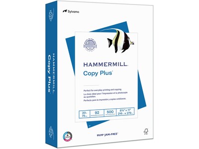 Hammermill Copy Plus 8.5" x 11" Printer Paper, 20 Lbs., 92 Brightness, 500/Ream, 400 Reams/Pallet (105007P)