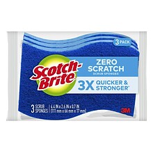 Scotch-Brite Non-Scratch Scrub Sponge, Blue, 3/Pack (MP-3-8-D)