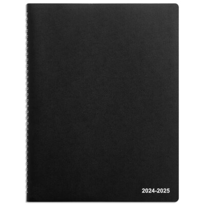 2024-2025 Staples 8 x 11 Academic Weekly & Monthly Appointment Book, Faux Leather Cover, Black (ST