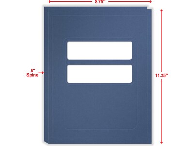 ComplyRight Double-Window Tax Presentation Folder, Midnight Blue, 50/Pack (FMB32)