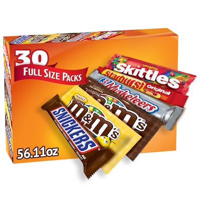 Mars Variety Pack M&M'S, SNICKERS, TWIX & 3 MUSKETEERS Milk Chocolate Pieces, 48 oz., 30 (220-00084)