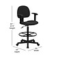 Flash Furniture Fabric And Fire-Retardant Foam Drafting Chair, Patterned Black (BT-659-BLK-ARMS-GG)