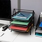 Mind Reader 4-Tier Stackable Paper Desk Tray Organizer, Metal, Black, 2/Pack (4TPAP2PK-BLK)