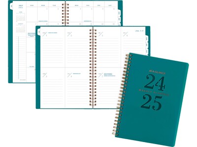 2024-2025 AT-A-GLANCE Signature Lite 5.5 x 8.5 Academic Weekly & Monthly Planner, Teal (YP20LA-12-