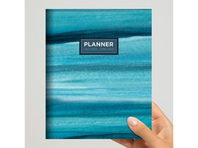 2024-2025 TF Publishing Blue Watercolor 6.5" x 8" Academic Monthly Planner, Paperboard Cover (AY25-4200)