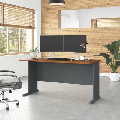 Bush Business Furniture Cubix 60W Desk, Natural Cherry/Slate (WC57460)