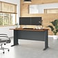 Bush Business Furniture Cubix 60"W Desk, Natural Cherry/Slate (WC57460)