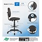 Boss Office Products Armless Fabric Drafting Stool with Swivel Base and Lumbar Support, Black (B1690-BK)