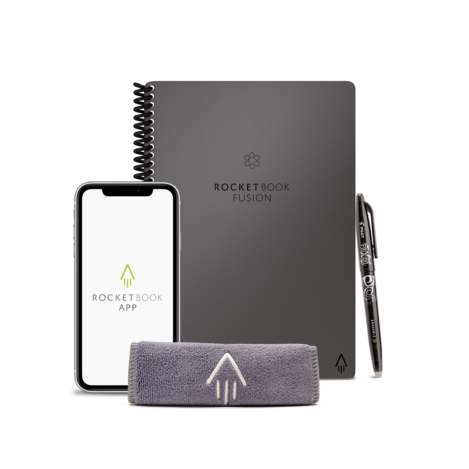 Rocketbook Fusion Reusable Notebook Planner Combo, 6 x 8.8, 7 Page Styles, 42 Pages, Gray (EVRF-E-RC-CIG-FR)