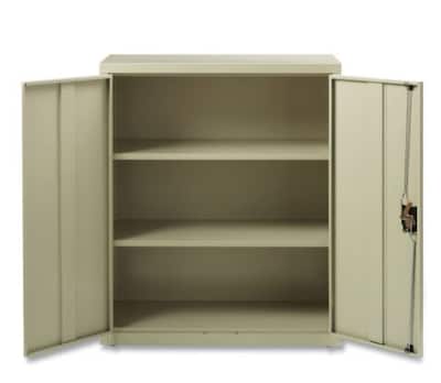OIF 42"H Steel Storage Cabinet with 3 Shelves, Putty (CM4218PY)