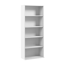 Bush Business Furniture Hustle Tall 5 Shelf Bookcase, White (HUB230WH)