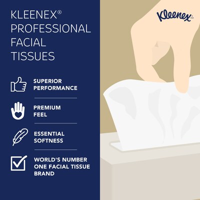 Kleenex Professional Standard Facial Tissue, 2-Ply, White, 125 Sheets/Box, 48 Boxes/Carton (21606)