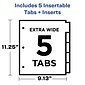 Avery Blank Insertable Divider, 5-Tab, White, Set (11270)