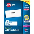 Avery Easy Peel Laser Address Labels, 1-1/3 x 4, White, 14 Labels/Sheet, 100 Sheets/Box (5162)