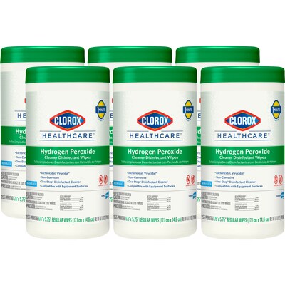 Clorox Healthcare Disinfecting Wipes, 155 Wipes/Container, 6/Carton (30825CT)