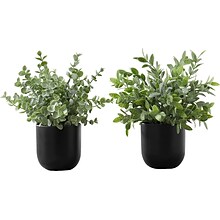 Monarch Specialties Inc. Eucalyptus and Grass in Pots, 2/Pack (I 9580)