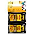Post-it Sign Here Message Flags, 1 Wide, Yellow, 100 Flags/Pack (680-SH2)