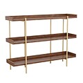 Martha Stewart Emmett 35 3-Shelf Storage Display Unit Bookcase, Walnut Engineered Wood/Polished Bra