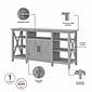 Bush Furniture Key West Console TV Stand, Screens up to 65", Cape Cod Gray (KWS027CG)