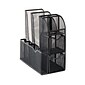 Mind Reader Network Collection 3-Tier 11-Compartment Condiment and Utensil Dispenser, Black (MESHCAD-BLK)