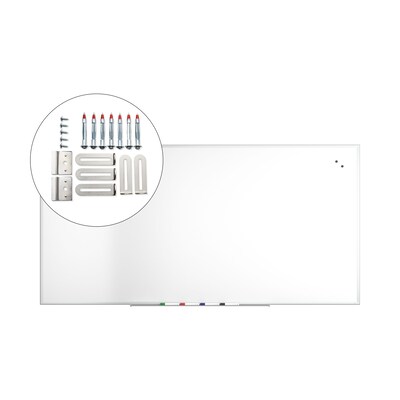 TRU RED™ Magnetic Steel Dry Erase Board, Satin Frame, 8' x 4' (TR61178)