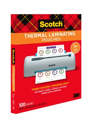 Scotch Thermal Laminating Pouches, Letter Size, 5 Mil, 100/Pack (TP5854-100)