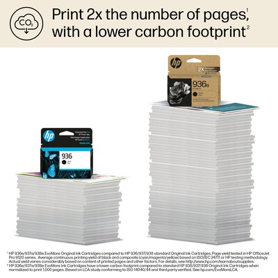 HP 936e EvoMore Black High Yield Ink Cartridge (4S6V6LN), print up to 2,500 pages