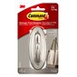 Command™ Large Traditional Hook, Brushed Nickel, 1 Hook, 2 Strips/Pack (17053BN-EF)