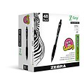 Zebra Z-Grip Retractable Ballpoint Pen, Medium Point, 1.0mm, Black Ink, 48 Pack (22148)