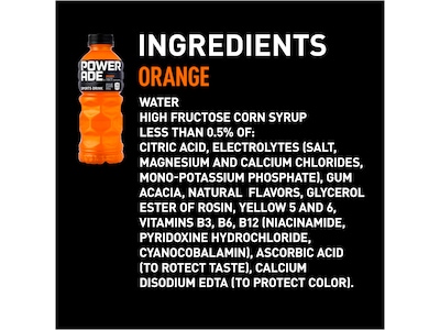 Powerade Orange Sports Drink, 20 oz., 24 Bottles/Pack (049000032789)