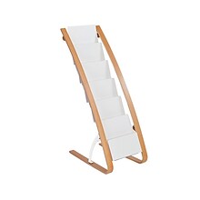 Alba Literature Holder, 8.3 x 11.7, White/Wood, Steel/ABS (DDEXPO6W BC)