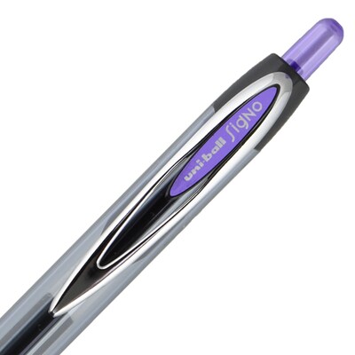 uniball 207 Retractable Gel Pens, Medium Point, 0.7mm, Purple Ink, Dozen (70221)