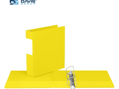Davis Group Premium Economy 2" 3-Ring Non-View Binders, D-Ring, Yellow, 6/Pack (2304-05-06)