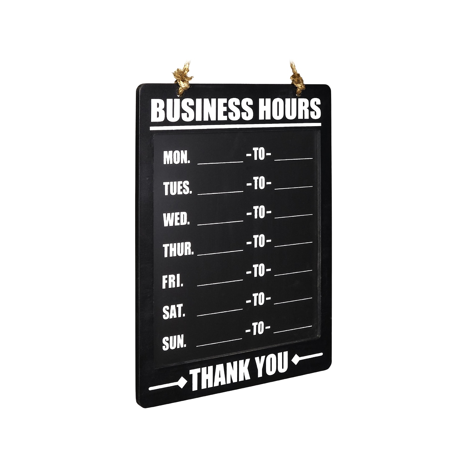 Excello Global Products Business Hours Indoor/Outdoor Hanging Chalkboard, 10 x 13.75, Black (EGP-HD-0311A-S)