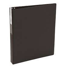 Avery Economy 1 3-Ring Non-View Binders with Label Holder, Round Ring, Black (04301)