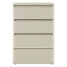 Quill Brand® Commercial 4 File Drawers Lateral File Cabinet, Locking, Putty/Beige, Letter/Legal, 36