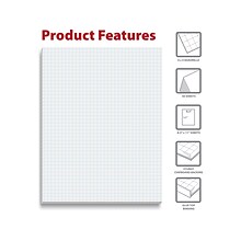 Better Office Graph Pad, 8.5 x 11, Quad-Ruled, White, 50 Sheets/Pad (25602)