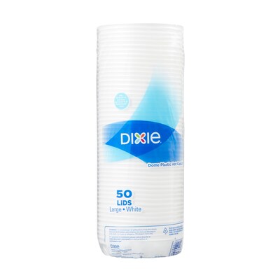 Dixie Dome Plastic Hot Cup Lids, 10-20 oz., White, 500/Carton (9542500DX)