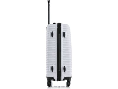 DUKAP Adly 25.39" Hardside Suitcase, 4-Wheeled Spinner, White (DKADL00M-WHI)
