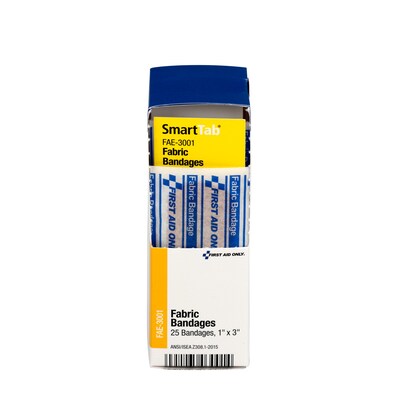 SmartCompliance 1 x 3 Fabric Adhesive Bandages, 25/Box (FAE-3001)