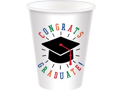 Amscan Day to Celebrate Graduation 9 Oz. Cup, Multicolor, 50/Pack (682862)