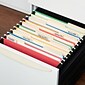 Quill Brand® Hanging File Folders, 1/5-Cut, Letter Size, Assorted, 25/Box (7387QAD)