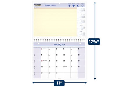 2024 AT-A-GLANCE QuickNotes 11" x 8" Monthly Wall Calendar (PM50-28-24)