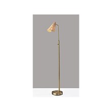 Adesso Cove 58 Antique Brass Floor Lamp with Irregular Shade (5113-21)