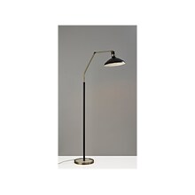 Adesso Bryson 64 Metal Black/Antique Brass Floor Lamp with Cone Shade (3598-21)