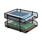 Mind Reader 2-Tier Stackable Paper Desk Tray Organizer, Metal Black, 2/Pack (CSTACK2-BLK)